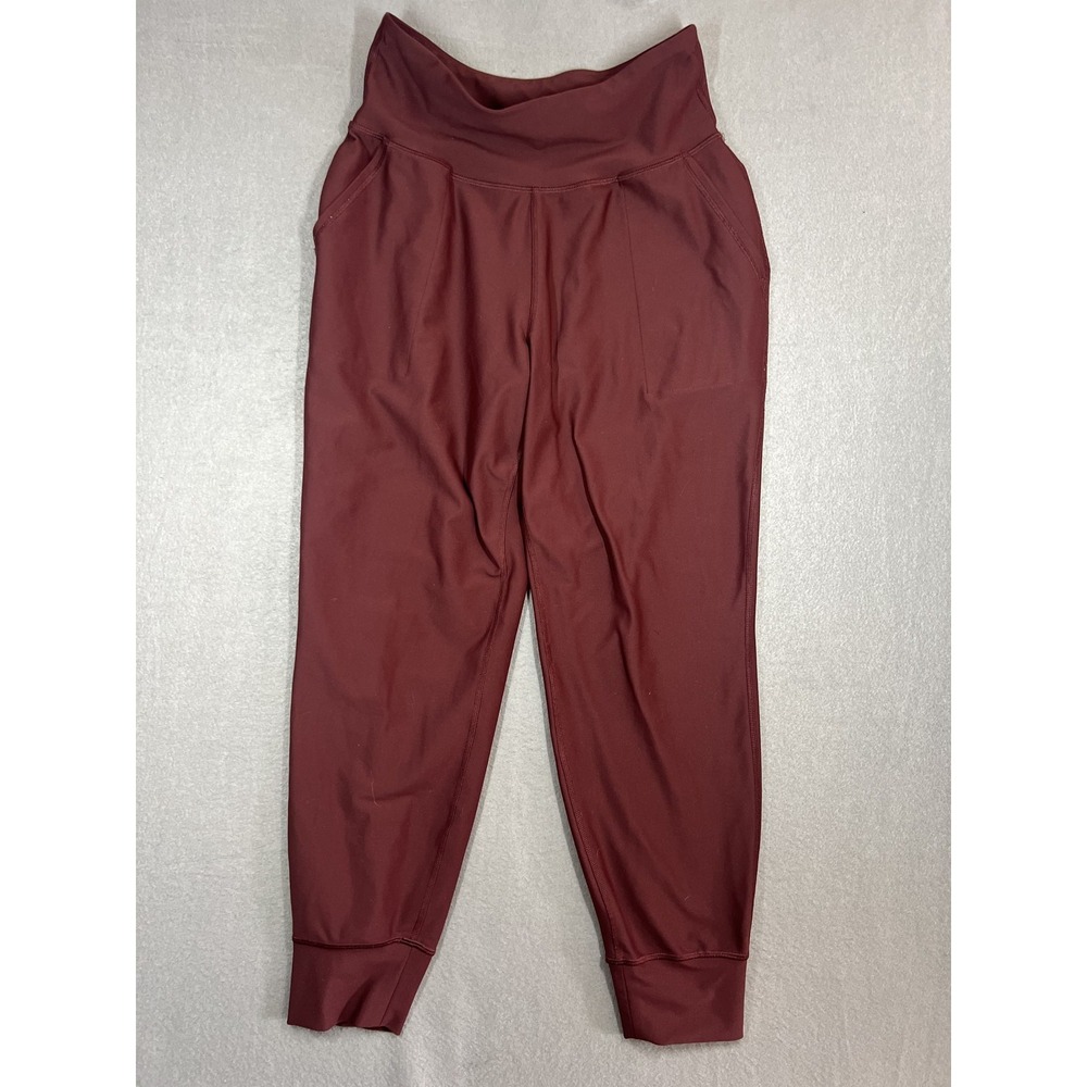 Old Navy Active Powersoft High-Rise Jogger Pants Women's M Burgundy Cropped